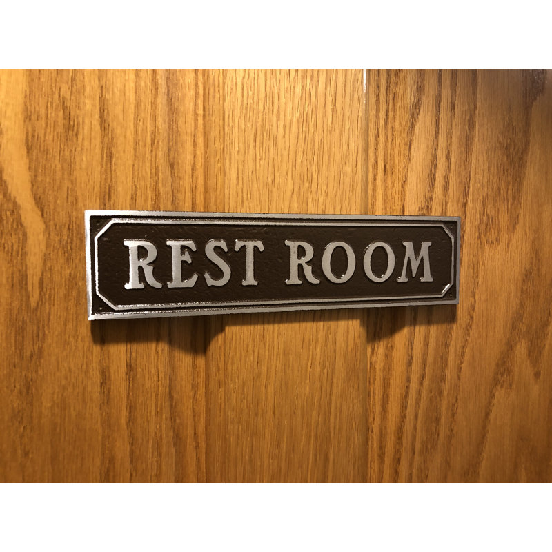 Plaque de porte de toilettes, Aluminium poli noir