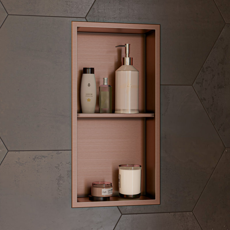 Stainless Steel Shower Niche, Brown