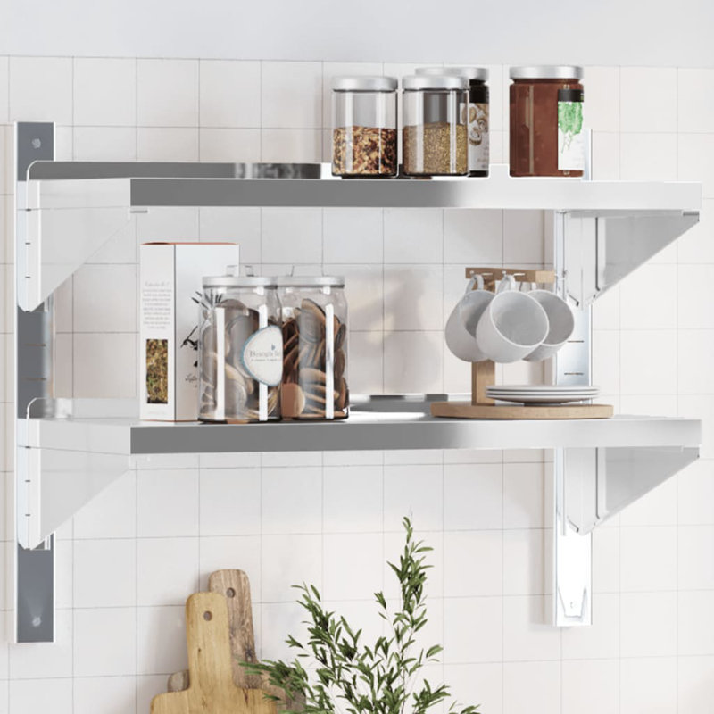 Alisone Stainless Steel Bracket Shelf, 60cm H x 75cm W x 30cm D