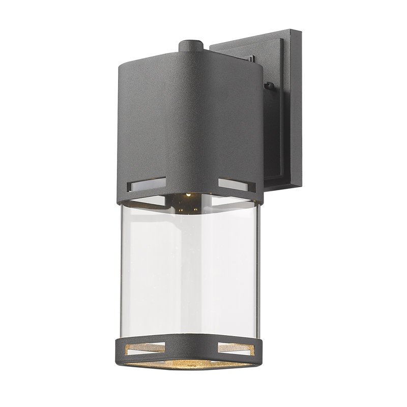 Lanterne murale d'extérieur 1 lumière Brentton, H 13,88 po x l 5 po x P 6,75 po, Noir
