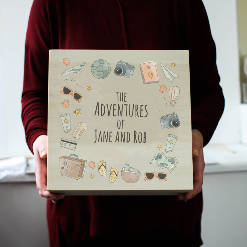 Jinane Personalised Travel And Adventure Keepsake Box, Yes