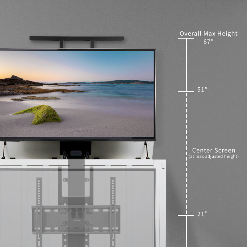 Élévateur vertical à support vertical pour téléviseur VIVO, H 67 po x l 8 po x P 4,7 po