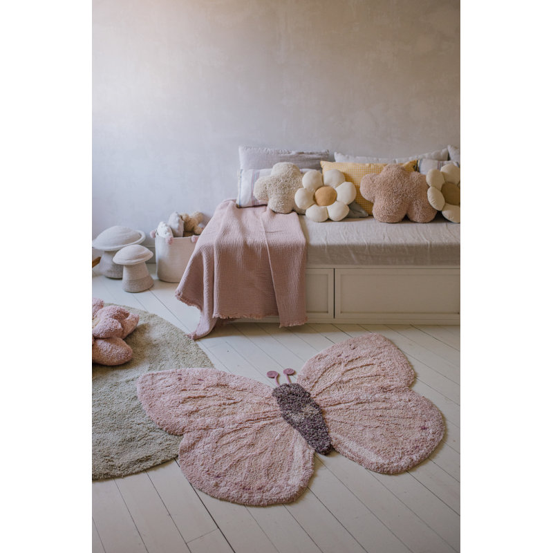 Washable Animal Cotton Rug Baby Butterfly