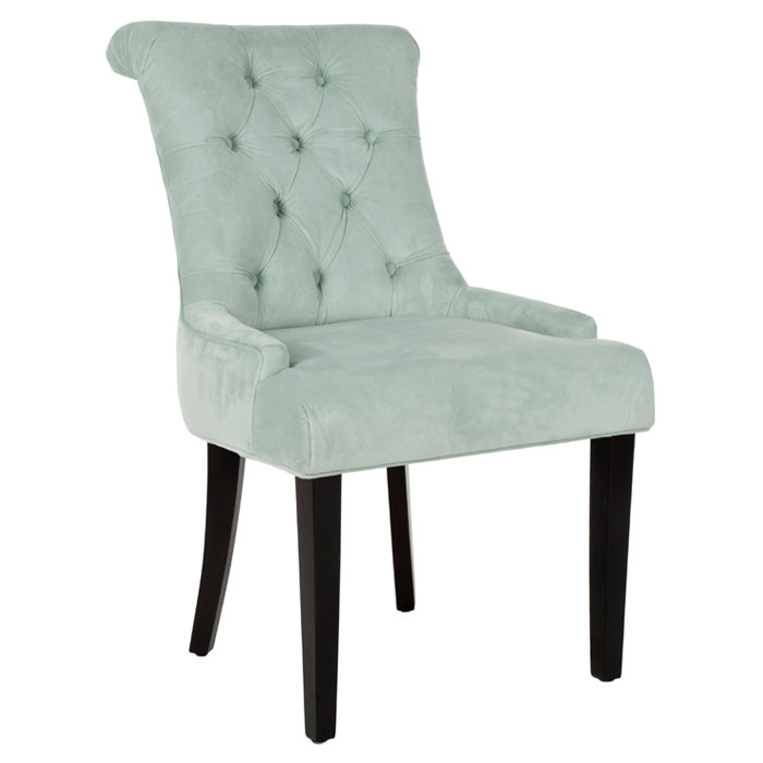 Beattie 50.04cm H Tufted Cotton Upholstered Tufted Back Side Chair, Cotton Light Blue