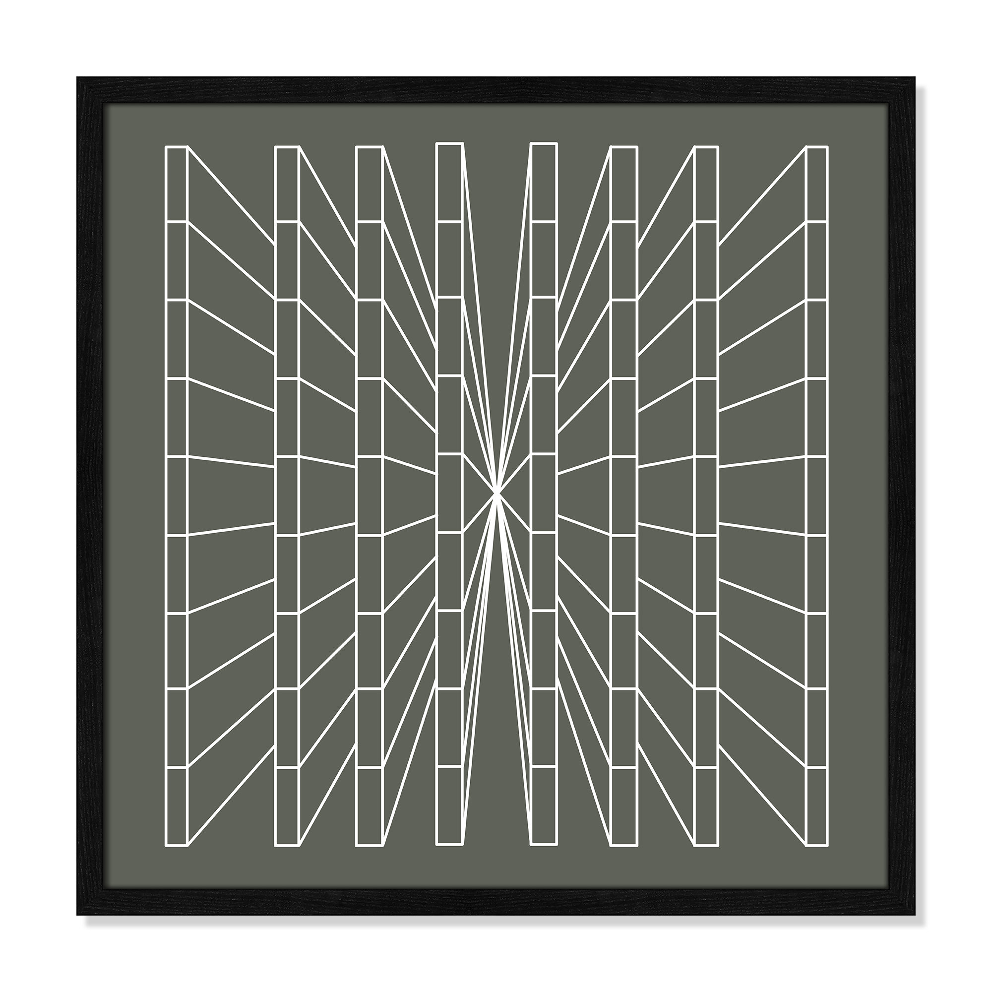 Olive Perspective by Sandi Hauanio, 23.5" H x 23.5" W x 0.75" D, Black Wood Grain