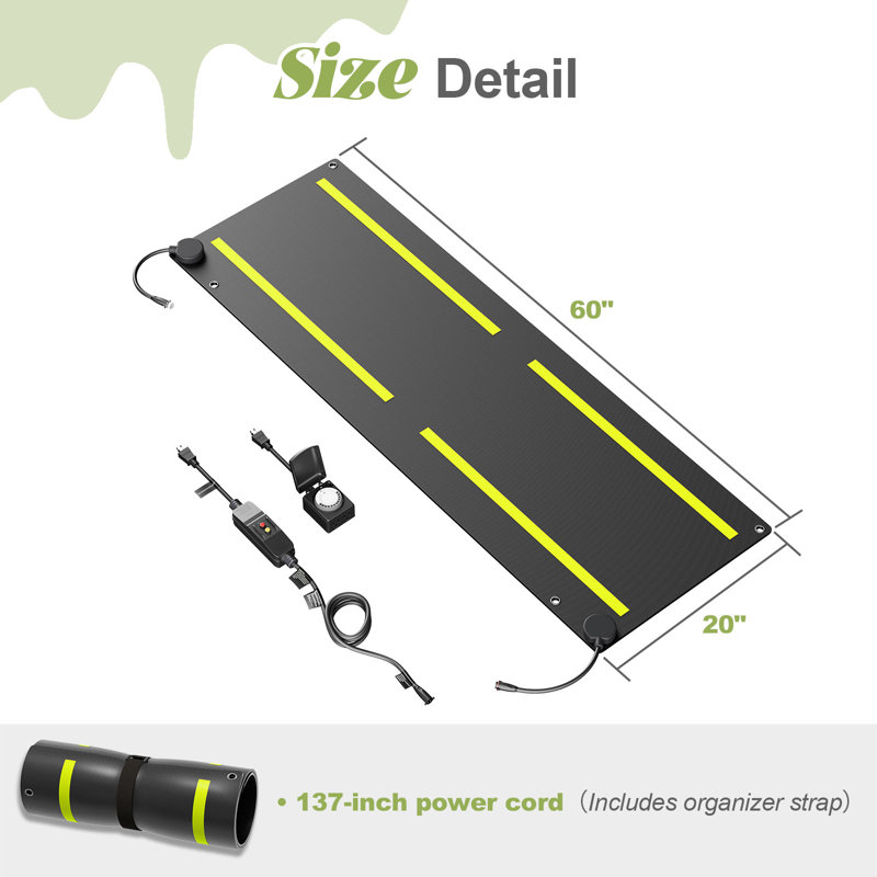 Tapis en fonte Tyasia Graphene, L 20 po x L 60 po