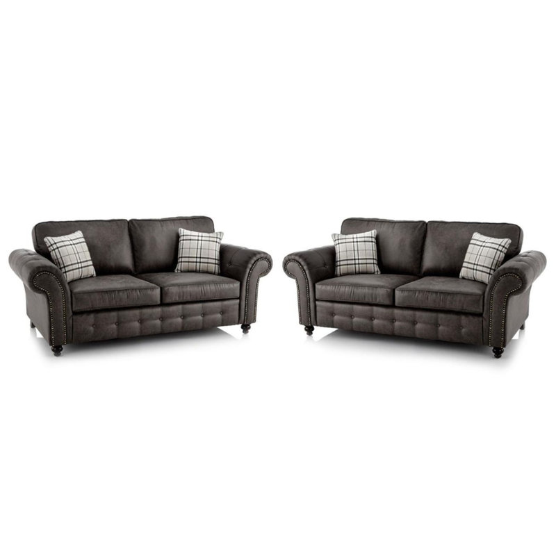 Gumbs 2 - Piece Faux Leather Living Room Set, Black