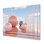 Orbes roses, ciel azur, architecture minimaliste - paysage abstrait, art mural, salon