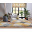 Rhythm Geometric Area Rug in Gray/White/Yellow-76019391