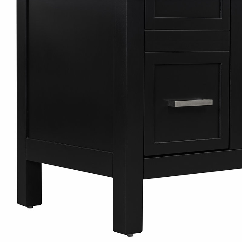 Meuble-lavabo de salle de bain sans lavabo, Noir