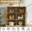 Buffet l 32 po avec tablettes réglables et portes en verre-38832030