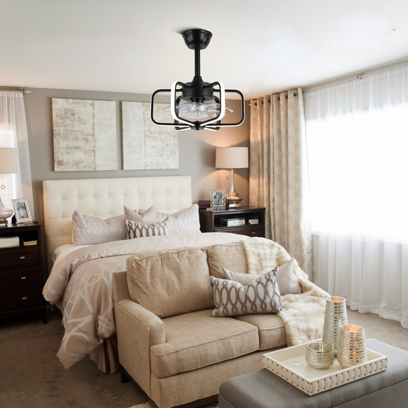 20" Modern Ceiling Fan w Dimmable LED Light Kit & Quiet DC Motor 6 Speed w Remote and App Control