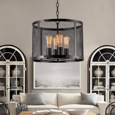 Luminaire suspendu tambour 4 lumières Annandale