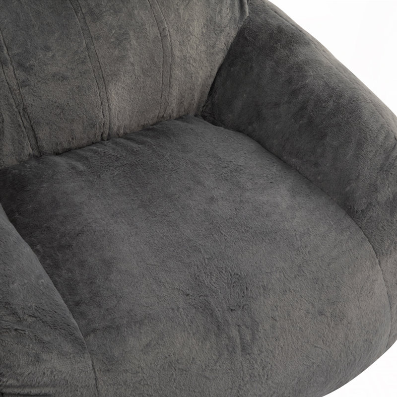 Fauteuil à billes Accent, Fausse fourrure grise, H 27 po x l 48 po x P 41 po