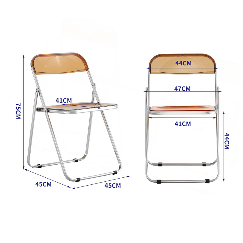 Chaise pliante en plastique, Brun/jaune