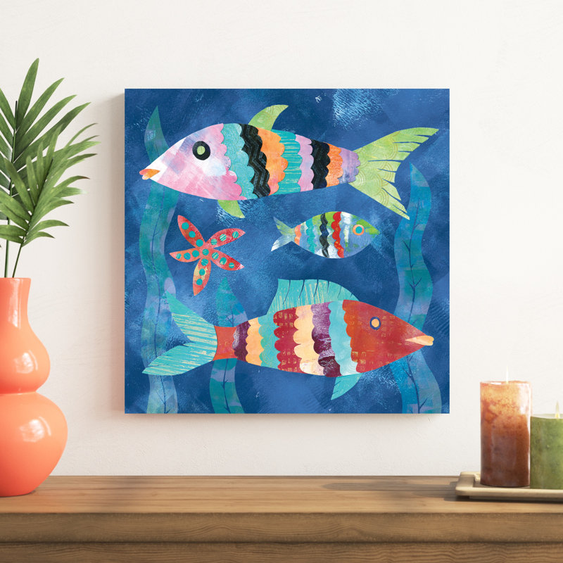 Boho Reef Fish I par Wild Apple Portfolio - peinture sur toile tendue, H 20 po x l 20 po