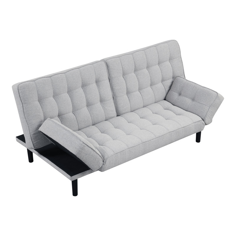 Badden Futon Sofa, Light Gray Fabric