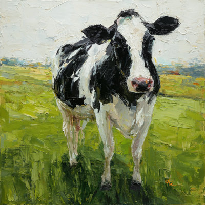 «Pasture Cow», art mural sur toile tendue