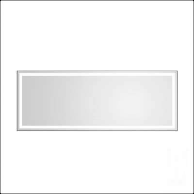 96 po X P 36 po Miroir de salle de bain H DEL avec 3 lumières colorées et cadre en cristal poli désembué