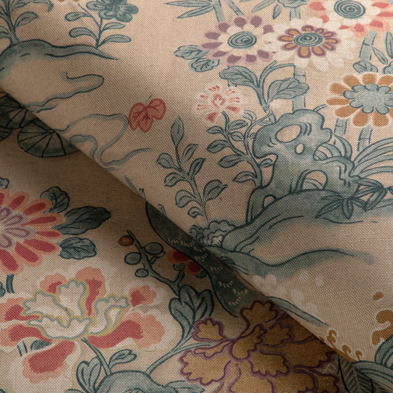 Sakura Print, Beige/Blue/Turquoise
