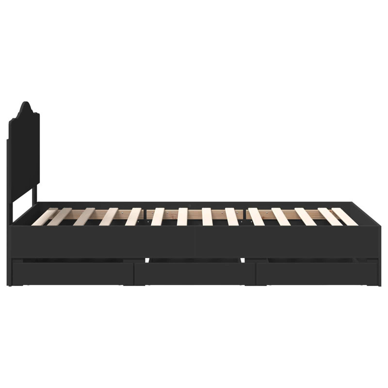Bed Frame, European Single (90 x 200 cm), Black