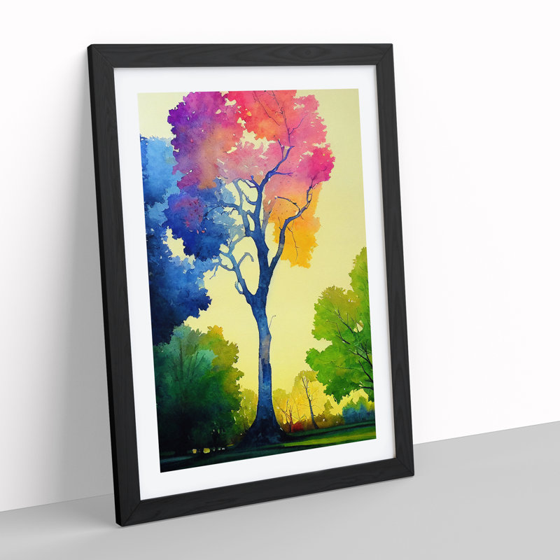 A Tree No.2 - Single Picture Frame Painting, Black, 64cm H x 46cm W x 2cm D