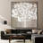 Extra Large Wall Art Fabric Print - Abstract Glowing White Tree with Bokeh Lights Artwork Decor for Living Room or Bedroom - "Frame Assembly Required (Unfinished Frame)"-105075875