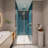 1 3/8" Adjustment,Universal Pivot Shower Door, With 1/4" Tempered Glass Finish-117672269