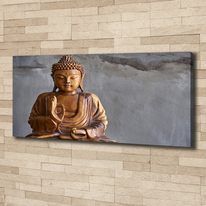 Wooden Buddha - Wrapped Canvas Print