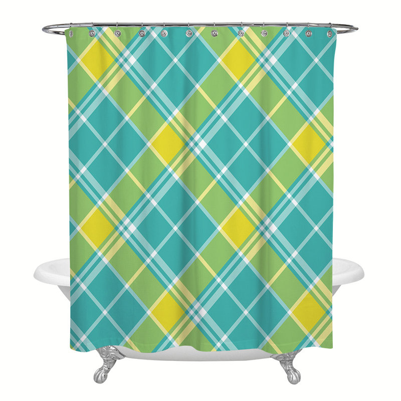 Rideau de douche simple avec crochets Gingham, H 93 po x l 70 po