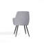 Chaise d'appoint rembourrée gris Mid-Century de style moderne avec dossier capitonné, ensemble de 2 pour les salons modernes-1384324707