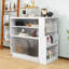 Buffet extensible avec portes en acrylique, panneau perforé et tablette ouverte-129441480