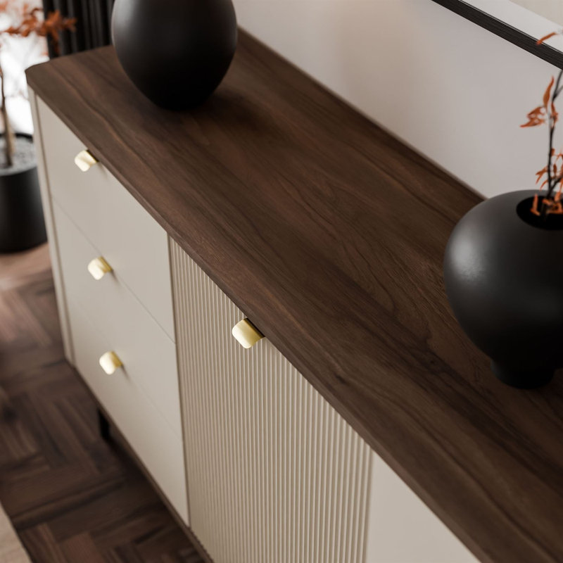 160cm Sideboard, cashmere / walnut