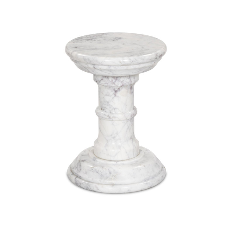 Table de bout Esparquy - Marbre blanc uni veiné