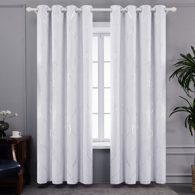 Seligman Wave Foil Printed Room Darkening Thermal Curtains