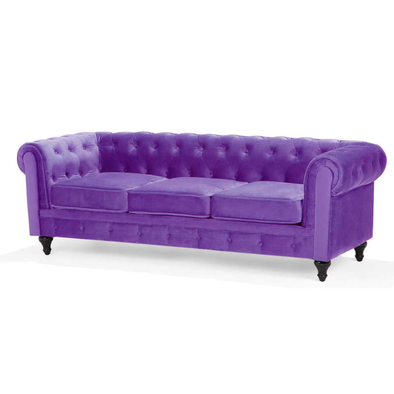 Streeter 3 Seater Velvet Sofa, Purple