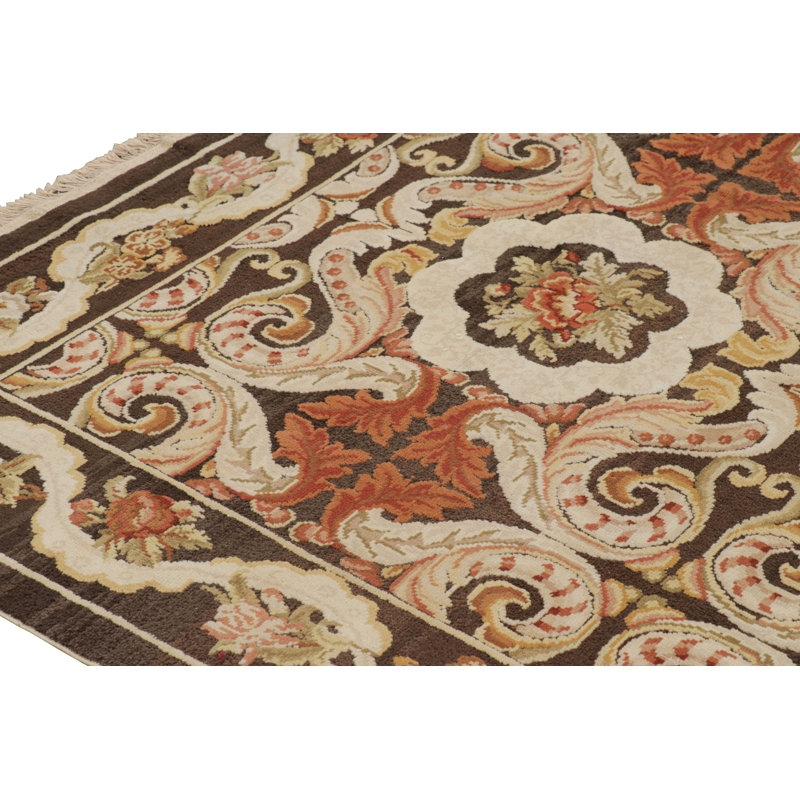 Rug & Kilim’S Bessarabian Style Rug In Brown With Floral Patterns And Medallions