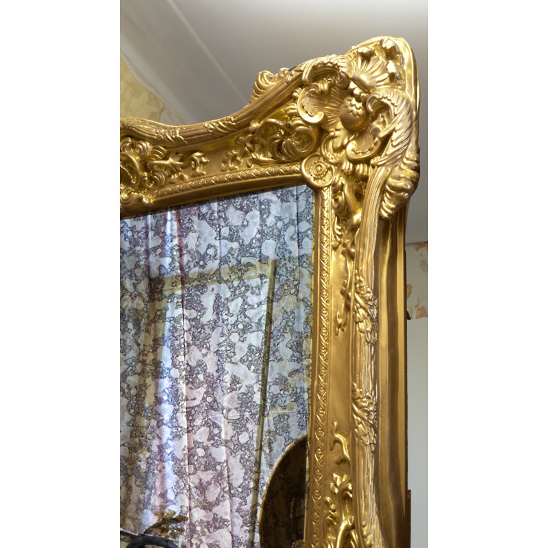 Solid Wood Rectangle Mirror, Gold