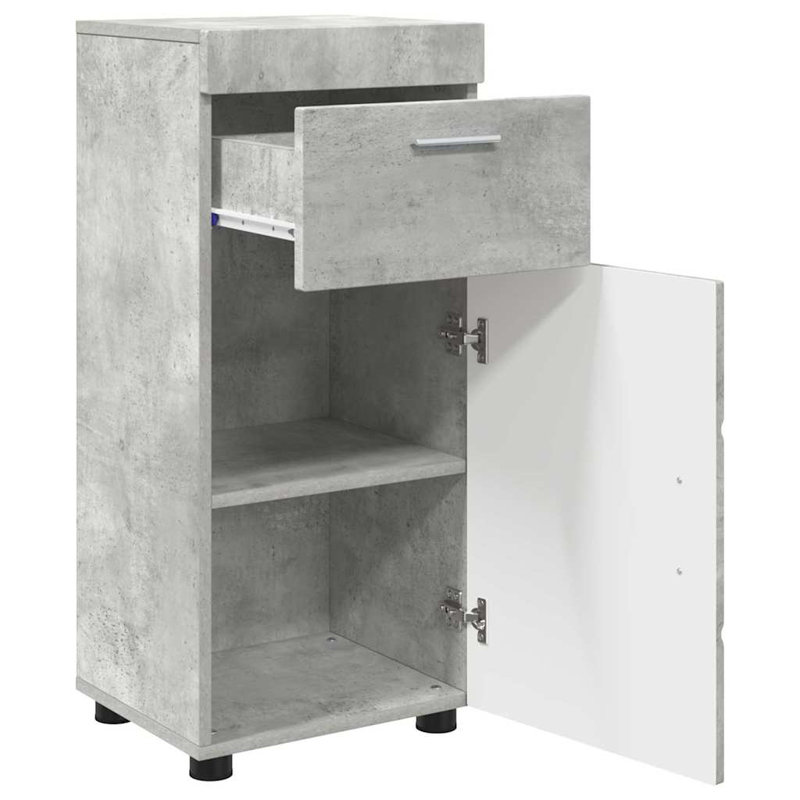  Bathroom Cabinet 37 X 31.5 X 82 Cm Engineered Wood, Concrete Grey