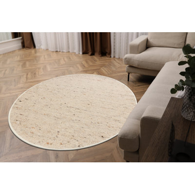 Round Olayemi Wool Area Rug