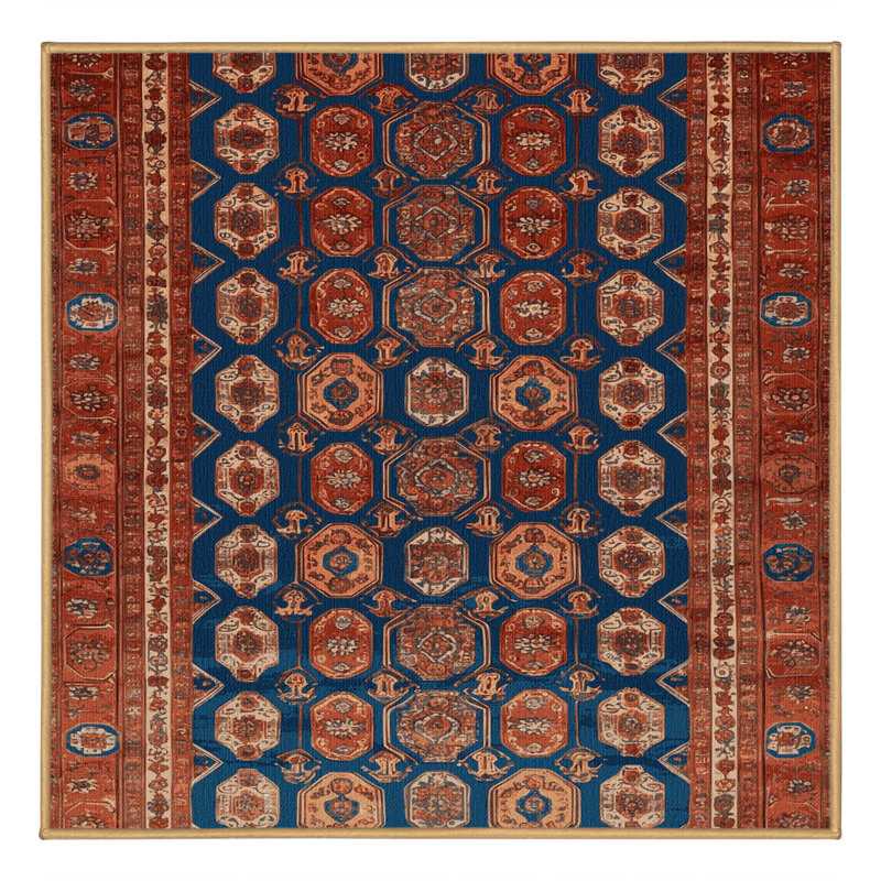 Machine Washable Persian Brown Area Rug, Square 6'