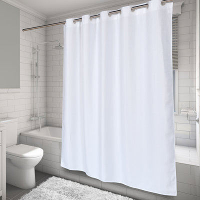 Rideau de douche simple à tissage gaufré Ludwick