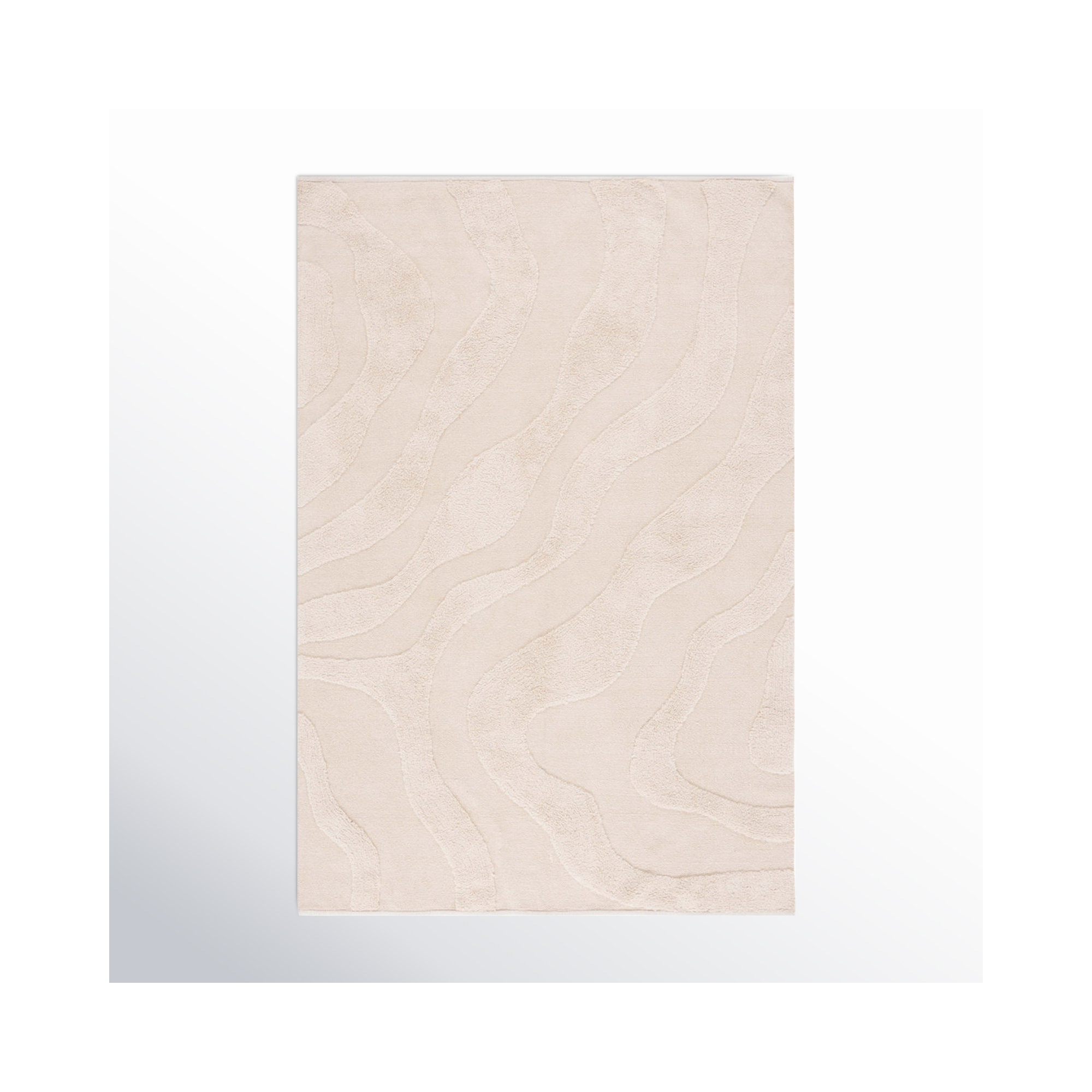 Mozie Handmade Recycled Cotton Ivory Rug, Rectangle 8' x 10'
