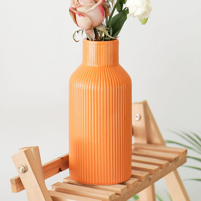 Ceramic Table Vase, Orange