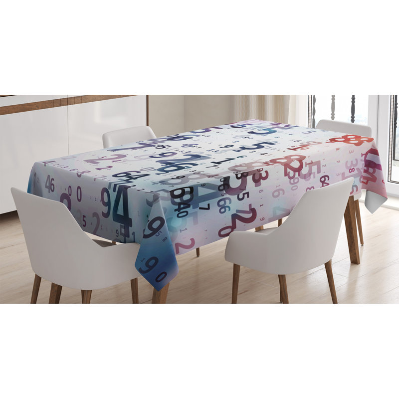 Digital Code Numbers Computer Database Science Information Technology Themed Art Tablecloth, 84" x 60"