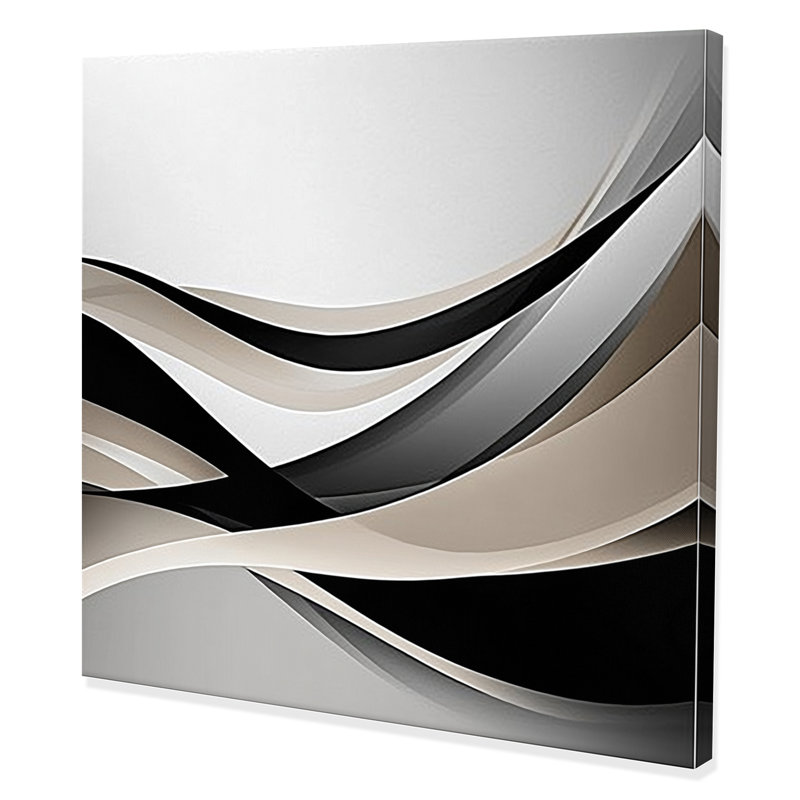 Minimal Geometric Rift II - Abstract Minimalisme, impression d'art mural, H 36 po x l 36 po, Toile tendue, Does Not Apply
