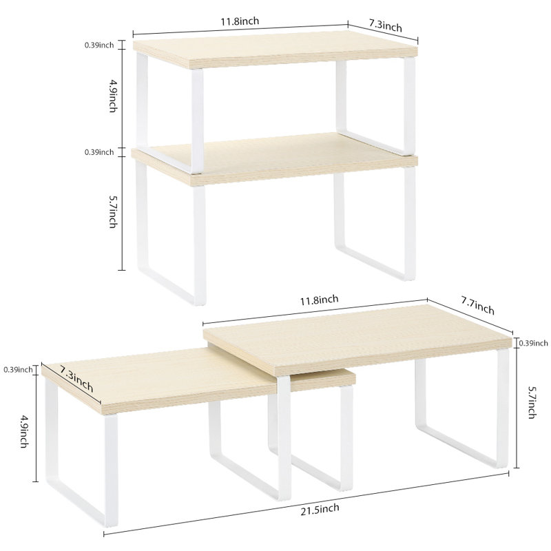 Spice Rack, White, Pack of 2