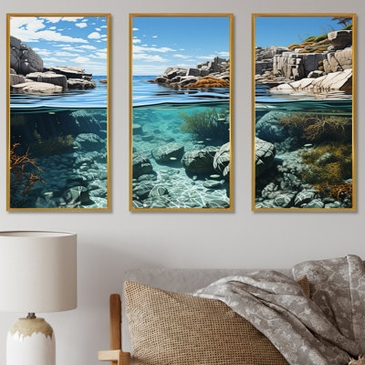 Ensemble de salon d'art mural Wild Coast Beachscape Landscape II