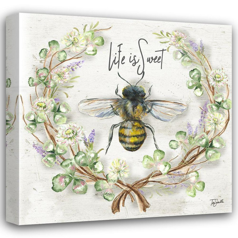 «August Bee and Trefle Wreath I» par August Grove®, H 20 po x l 20 po