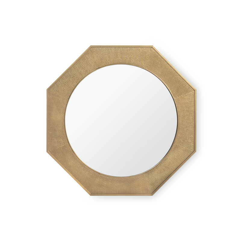 Martina Hexagon Brass Wall Mirror